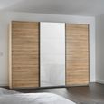 Kulmbach Sliding Wardrobe - 271cm - 3 Door - Sonoma Oak & White Glass Front