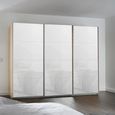 Kulmbach Sliding Wardrobe - 271cm - 3 Door - Sonoma Oak & White Glass