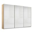 Kulmbach Sliding Wardrobe - 271cm - 3 Door - Sonoma Oak & White High Gloss