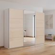 Kulmbach Sliding Mirror Wardrobe - 271cm - 3 Door - Alpine White & Champagne Glass