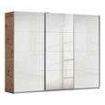Kulmbach Sliding Mirror Wardrobe - 271cm - 3 Door - Artisan Oak & White High Gloss