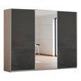 Kulmbach Sliding Mirror Wardrobe - 271cm - 3 Door - Champagne & Basalt Glass
