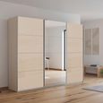 Kulmbach Sliding Mirror Wardrobe - 271cm - 3 Door - Champagne & Champagne Glass