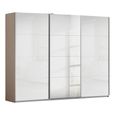 Kulmbach Sliding Mirror Wardrobe - 271cm - 3 Door - Champagne & White High Gloss