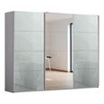 Kulmbach Sliding Mirror Wardrobe - 271cm - 3 Door - Silk Grey & Silk Grey Glass
