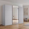 Kulmbach Sliding Mirror Wardrobe - 271cm - 3 Door - Silk Grey
