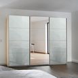 Kulmbach Sliding Mirror Wardrobe - 271cm - 3 Door - Sonoma Oak & Silk Grey Glass