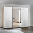 Kulmbach Sliding Mirror Wardrobe - 271cm - 3 Door - Sonoma Oak & White Glass