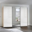 Kulmbach Sliding Mirror Wardrobe - 271cm - 3 Door - Sonoma Oak & White High Gloss
