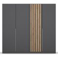 Rauch Lamella 226cm 4 Door Wardrobe - Metallic Dark Grey and Artisan Oak