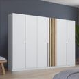Rauch Lamella 271cm 6 Door Wardrobe - Alpine White and Artisan Oak