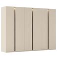 Rauch Luana 301cm 6 Door Wardrobe with Lighting - Champagne and Atlantic Dark Oak