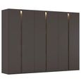 Rauch Luana 301cm 6 Door Wardrobe with Lighting - Graphite and Atlantic Dark Oak