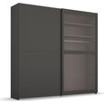 Rauch Lumis 201cm 2 Door Sliding Wardrobe - Graphite and Grey Glass