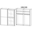Rauch Lumis 201cm 2 Door Sliding Wardrobe - Graphite and Grey Glass