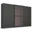 Rauch Lumis 301cm 3 Door Sliding Wardrobe - Graphite and Grey Glass