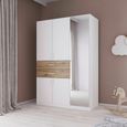 Maika Wardrobe - 136cm - 5 Door - Combi - H197cm - Alpine White & Artisan Oak