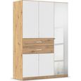 Maika Wardrobe - 136cm - 5 Door - Combi - H197cm - Artisan Oak & Alpine White