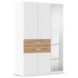 Maika Wardrobe - 136cm - 5 Door - Combi - H210cm - Alpine White & Artisan Oak