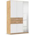 Maika Wardrobe - 136cm - 5 Door - Combi - H210cm - Artisan Oak & Alpine White