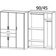 Rauch Maika 136cm 5 Door Wardrobe - H 197cm - Alpine White and Metallic Dark Grey