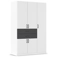 Rauch Maika 136cm 5 Door Wardrobe - H 210cm - Alpine White and Metallic Dark Grey