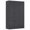 Rauch Maika 136cm 5 Door Wardrobe - H 210cm - Metallic Dark Grey