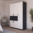 Rauch Maika 136cm 5 Door Wardrobe - H 210cm - Metallic Dark Grey and Alpine White