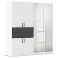 Rauch Maika 181cm 6 Door Combi Wardrobe - H 197cm - Alpine White and Metallic Dark Grey