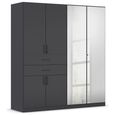Rauch Maika 181cm 6 Door Combi Wardrobe - H 197cm - Metallic Dark Grey