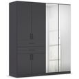Rauch Maika 181cm 6 Door Combi Wardrobe - H 210cm - Metallic Dark Grey