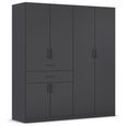 Rauch Maika 181cm 6 Door Wardrobe - H 197cm - Metallic Dark Grey