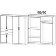 Rauch Maika 181cm 6 Door Wardrobe - H 197cm - Metallic Dark Grey and Alpine White