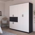 Rauch Maika 181cm 6 Door Wardrobe - H 197cm - Metallic Dark Grey and Alpine White