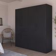 Rauch Maika 181cm 6 Door Wardrobe - H 197cm - Metallic Dark Grey