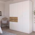 Maika Wardrobe - 181cm - 6 Door - H210cm - Alpine White & Artisan Oak