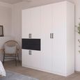 Maika Wardrobe - 181cm - 6 Door - H210cm - Alpine White & Metallic Dark Grey