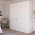 Maika Wardrobe - 181cm - 6 Door - H210cm - Alpine White