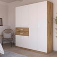 Maika Wardrobe - 181cm - 6 Door - H210cm - Artisan Oak & Alpine White