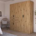 Maika Wardrobe - 181cm - 6 Door - H210cm - Artisan Oak