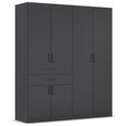 Maika Wardrobe - 181cm - 6 Door - H210cm - Metallic Dark Grey