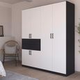 Maika Wardrobe - 181cm - 6 Door - H210cm - Metallic Dark Grey & Alpine White