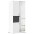 Rauch Maika 91cm 3 Door Combi Wardrobe - H 197cm - Alpine White and Metallic Dark Grey