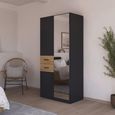 Rauch Maika 91cm 3 Door Combi Wardrobe - H 197cm - Metallic Dark Grey and Artisan Oak