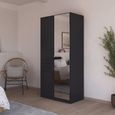 Rauch Maika 91cm 3 Door Combi Wardrobe - H 197cm - Metallic Dark Grey