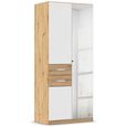 Maika Wardrobe - 91cm - 3 Door - Combi - H210cm - Artisan Oak & Alpine White