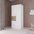 Rauch Maika 91cm 3 Door Wardrobe - H 197cm - Alpine White and Artisan Oak