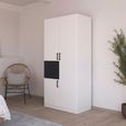 Rauch Maika 91cm 3 Door Wardrobe - H 197cm - Alpine White and Metallic Dark Grey