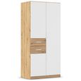 Rauch Maika 91cm 3 Door Wardrobe - H 197cm - Artisan Oak and Alpine White