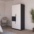 Rauch Maika 91cm 3 Door Wardrobe - H 197cm - Metallic Dark Grey and Alpine White